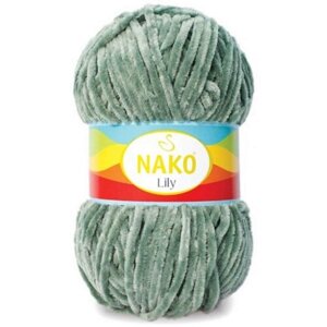 Пряжа Nako Lily серо-зеленый (292), 100%полиэстер, 180м, 100г, 1шт