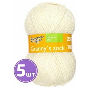Пряжа Семеновская пряжа Granny's sock W (25), суровый 5 шт. по 100 г