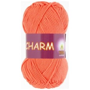 Пряжа Vita cotton Charm оранжевый коралл (4196), 100%мерсеризованный хлопок, 106м, 50г, 1шт