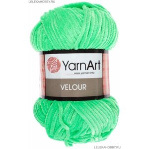 Пряжа YarnArt Velour светло-зеленый (861), 100% микрополиэстер, 170м, 100г, 1шт