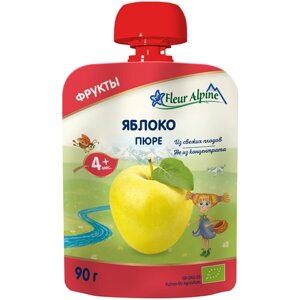Пюре детское Fleur Alpine яблоко, с 4 месяцев, 90 г (6шт)