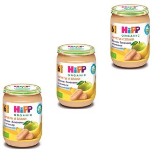 Пюре Hipp яблоко банан печенье с 6 мес. 190 гр., 3 шт.