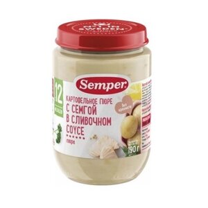 Пюре Semper картофельное с сёмгой в сливочном соусе, с 12 месяцев, 190 г
