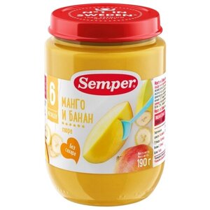 Пюре Semper манго и банан, с 6 месяцев, 190 г