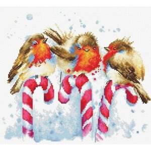 Рождественские птицы #B1154 Luca-S Набор для вышивания 23.5 x 20.5 см Счетный крест