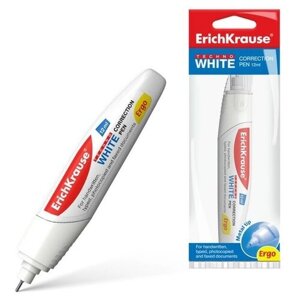 Ручка-корректор ErichKrause Techno White Ergo, 12 мл, с металлическим наконечником, в пакетике