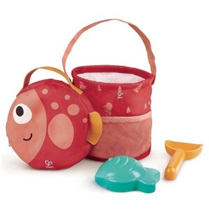 Складное ведерко - сумочка для пляжа "Рыбка", с лопаткой и формочкой