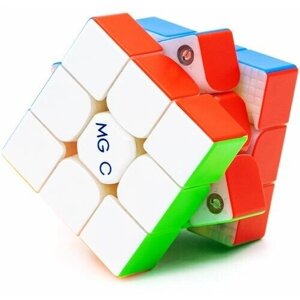 Скоростной магнитный Кубик Рубика YJ 3x3х3 MGC Evo / Развивающая головоломка / Цветной пластик