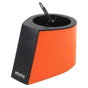 Скрепочница магнитная Attache Selection, цвет черный/оранжевый , 1 шт.