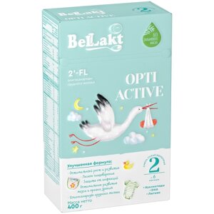 Смесь сухая молочная последующая адаптированная "Bellakt Opti Activе 2" для питания детей с 6 месяцев, 400 гр.