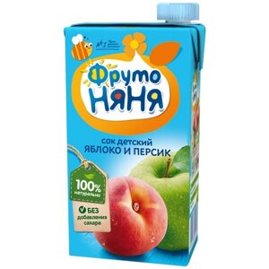 Сок ФрутоНяня яблоко, персик, 0,5л., 1шт
