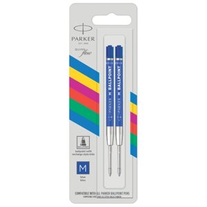 Стержень для шариковой ручки PARKER QuinkFlow M, 1 мм (2 шт.) синий