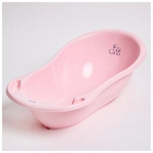 Tega Baby Ванна детская «Кролики» со сливом, 86 см, цвет розовый