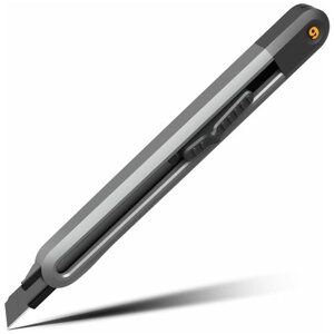 Технический нож "Home Series Black" Deli HT4009 (сегментированное черное лезвие 9мм, эксклюзивный дизайн, корпус из софттач пластика)