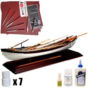 Вельбот Whaleboat, модель парусного корабля Amati (Италия), М. 1:16, подарочный набор + держатели и основание + инструменты, краски, клей