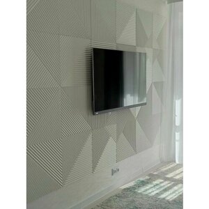 3D Стеновая панель МДФ "Флоренция" Белый шелк 4 шт (1м2), толщина 8мм