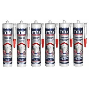Герметик санитарный Tytan Turbo Upg силиконовый 280 мл цвет белый (6 штук)