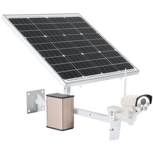 Комплект 3G/4G камеры видеонаблюдения на солнечных батареях - Link Solar NC47G-60W-40AH (поворотный механизм, оптический zoom, в подарочной упаковке
