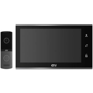 Комплект видеодомофона для квартиры и дома CTV-DP2702MD (Черный)