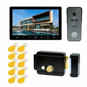 Комплект видеодомофона Tantos Prime HD SE с замком и электронными ключами (черный)