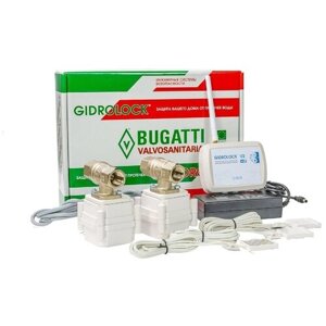 Комплект защиты от протечек воды Gidrolock WiFi V2 с кранами 1/2"ДУ15), Bugatti36201021