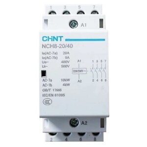 Контактор модульный NCH8-20/40 20а 4но AC 220/230в 50гц (R) код 256085 | CHINT (1 шт.)