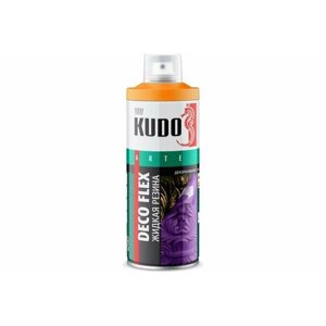 Краска для декоративных работ KUDO DECO FLEX жидкая резина оранжевая KU-5307