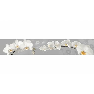Кухонный фартук"Белые орхидеи 2586" 3000*600мм, АБС пластик, фотопечать