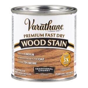 Масло для дерева и мебели Varathane Fast Dry Wood Stain быстросохнущее тонирующее масла, морилка, пропитка для дерева, Традиционная вишня, 0.236 л