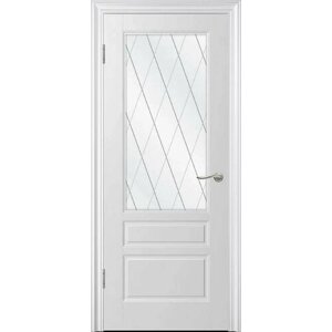 Межкомнатная дверь (комплект) WanMark Скай-3 / ПО белая эмаль 80х200