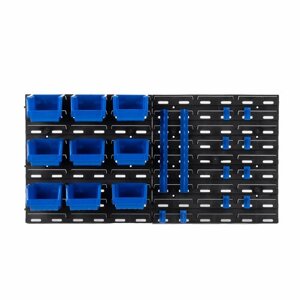 Набор лотков / органайзер настенный для инструментов 740х170х375 мм IDEA, черно - синий
