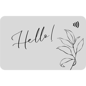 NFC-визитка, серый, с цветком