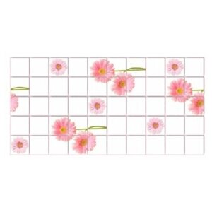 Панель ПВХ "Розовые герберы" плитка 955х480 в количестве 10 штук (4,58м2)