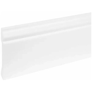 Плинтус напольный, полистирол высокой плотности, цвет белый, 8 см, длина 2 м, применяется под покраску, крепится просто на клей, облагораживает любой