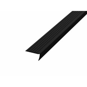 Полоса противоскользящая резиновая 12 метров, "евроступень", самоклеящаяся, угловая, чёрный, 40х20 мм