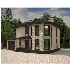 Проект жилого дома STROY-RZN 22-0025 (160,34 м2, 10,8*10,55 м, газобетонный блок 400 мм, декоративная штукатурка)