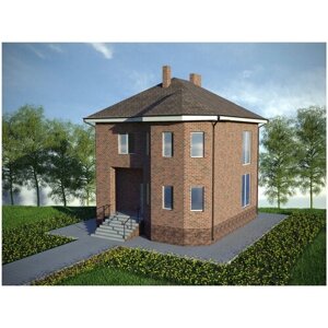Проект жилого дома STROY-RZN 22-0043А (117,08 м2, 8,76*9,88 м, газобетонный блок 375 мм, облицовочный кирпич)