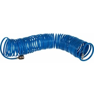 Шланг Pegas pneumatic спиральный синий с быстросъемными соед. профи 20бар 5*8мм 4908