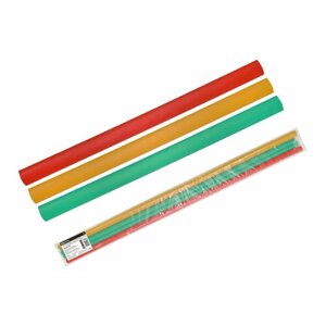 Трубки термоусаживаемые не распространяющие горение, с клеевым слоем, набор 3 цвета (красный, желтый, зеленый) по 3 шт, длиной 1,0 м ТТкНГ (3:1)-15/5 TDM