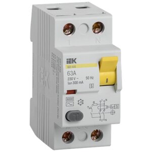 Выключатель дифференциального тока (УЗО) 2п 63А 300мА тип ACS ВД1-63S IEK MDV12-2-063-300 (10шт. в упак.)