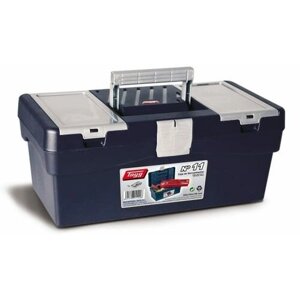 Ящик для инструмента TAYG №11, с лотком и двумя органайзерами, синий, 356х192х150 мм