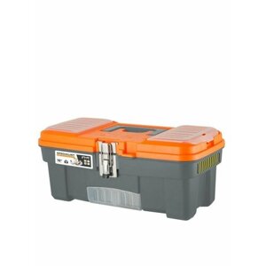 Ящик для инструментов BLOCKER Expert 16 серо-свинцовый/оранжевый с металлическим замком с выкидным лотком 414х212х175