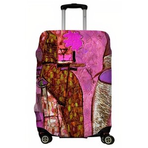 Чехол для чемодана "Фиолетовые элементы" размер M