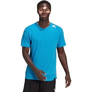 Футбольная футболка adidas, силуэт прямой, дополнительная вентиляция, влагоотводящий материал, размер S, голубой, синий