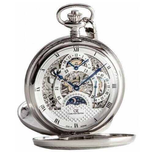 Карманные часы Carl von Zeyten, белый, серебряный