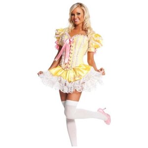 Карнавальные костюмы и аксессуары для праздника Девушка-милашка мальвина корсетный костюм желтый женский N8490 ChiMagNa 42рр S