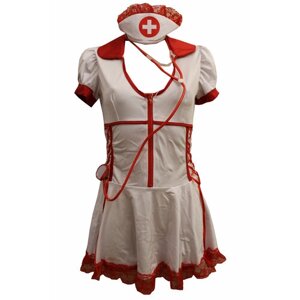 Карнавальные костюмы и аксессуары для праздника Медсестра белая кокетка женский LU1012 LUChinaMagSN 42-46рр UNI
