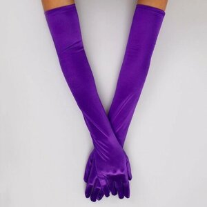 Карнавальный аксессуар - перчатки 55см, цвет фиолетовый, "Страна Карнавалия"