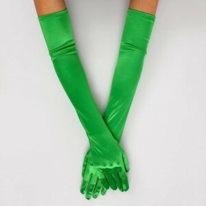 Карнавальный аксессуар- перчатки 55см, цвет зеленый, "Страна Карнавалия"