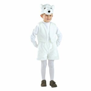 Карнавальный костюм "Белый медведь", рост 110 см, размер 28
